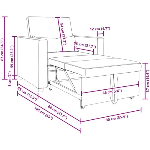 SOFA na razvlačenje Singl s kotačima Svjetlosiva Bar&amp;scaron;un Slike