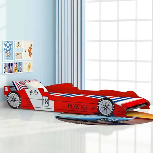 vidaXL Otroška postelja dirkalni avtomobil 90x200 cm rdeča, (20650863)