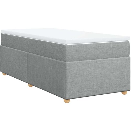 vidaXL Box spring postelja z vzmetnico svetlo siva 80x200 cm blago Cene
