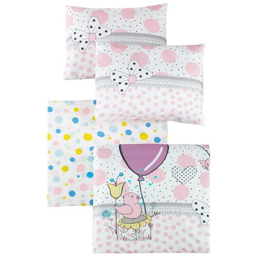 Lessentiel Maison Otro&amp;scaron;ka posteljnina za otro&amp;scaron;ko posteljico iz renforce bombaža z rjuho/4-delna 100x150 cm Balloons &amp;ndash; Slike