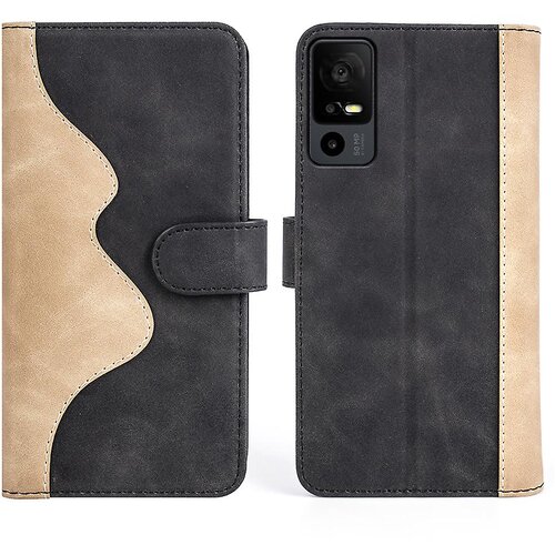INORCO Dvobarvna lupina telefona za TCL 40R 5G, preklopna usnjena denarnica proti padcu, etui za telefon s preklopnim stojalom, (22035596) Slike