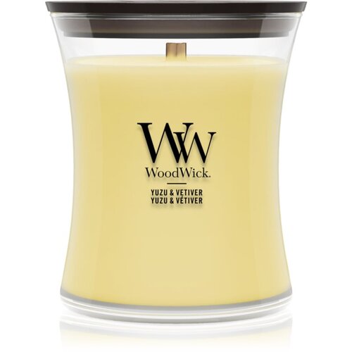 WoodWick Yuzu & Vetiver dišeča sveča z lesenim stenjem 275 g Cene