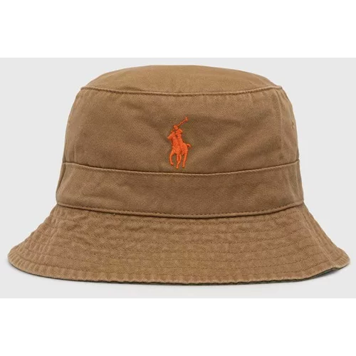Polo Ralph Lauren Bombažni klobuk rjava barva