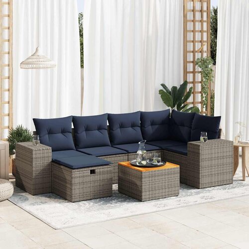 vidaXL 7-dijelni set vrtnih sofa sivi od poliratana Cijene