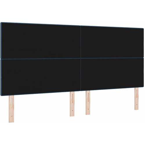  LED glava kreveta s LED trakama Plava 200 cm tkanina Slike