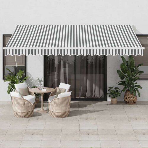 Tenda Zložljiva tenda antracit in bela 4,5x3 m blago in aluminij Cene