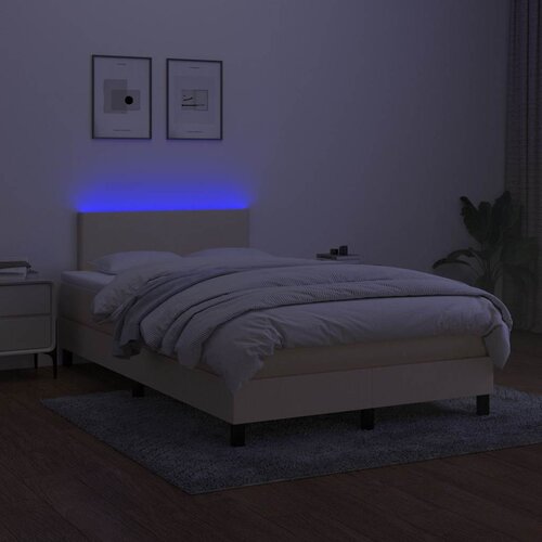  box spring s madracem LED krem 120 x 200 cm od tkanine Slike