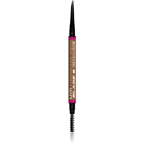 NYX Professional Makeup Blade &amp;amp; Shade svinčnik za obrvi s krtačko odtenek 02 Blonde g Slike