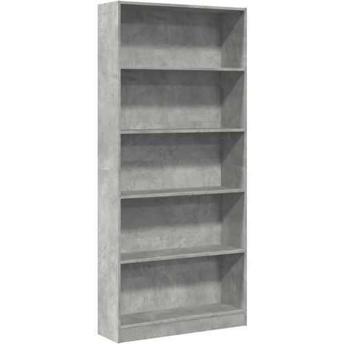 VidaXL Regal za knjige siva boja betona 80x24x176 cm konstruirano drvo Slike