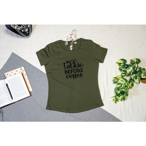 NO talkie - Strukirana majica Maslinasta S Cene