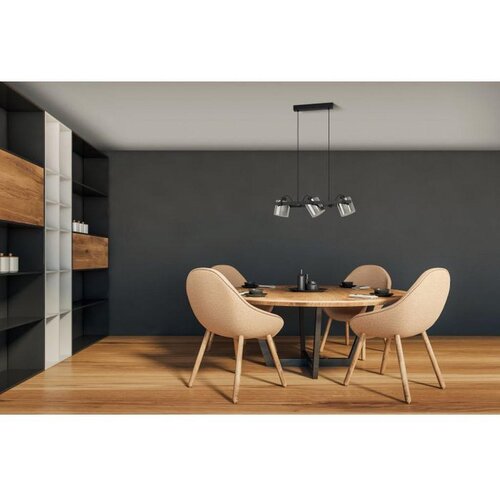 Lesnina XXXL visilica Hornwood 2 43606, 3x E27, 78 cm, crna/dimljeno staklo Slike