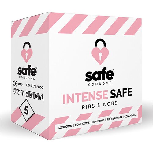 SAFE Rebrasti kondomi - Intense, 5 kos, (21121619) Slike