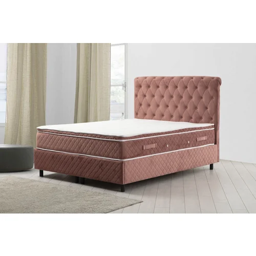 HANAH HOME Sonata Set 150 x 200 - Dusty Rose dvojna boxspring postelja, (20976031)