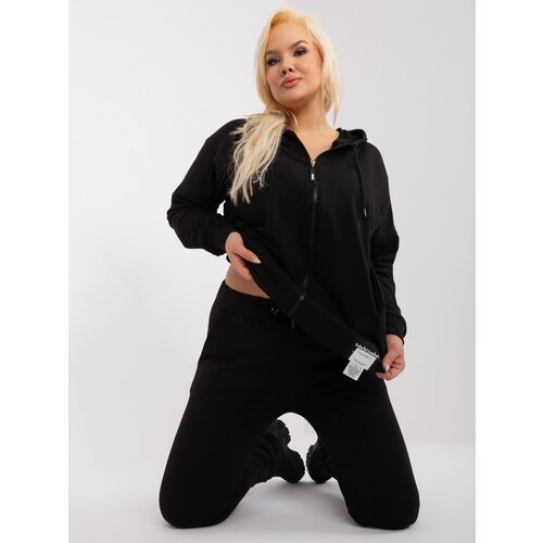 Fashion Hunters Black plus size set with sweatshirt Slike