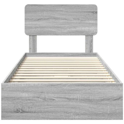  Krevet s od storage Siva Sonoma 90 x 200 cm Konstruirano drvo Slike