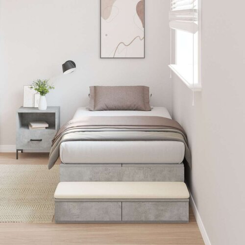  Krevet s pohranom Sivi beton 190 x 90 cm Pohrana Moderna Slike