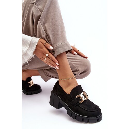 VINCEZA Women's Suede Half-Boots with Decoration Black Rullenes Cijene