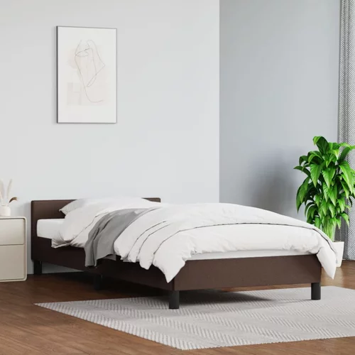 vidaXL Okvir za krevet s uzglavljem smeđi 90x200 cm od umjetne kože