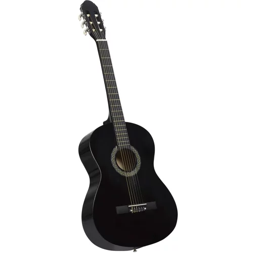 vidaXL Klasična kitara za začetnike črna 4/4 39" lipov les, (20669771)