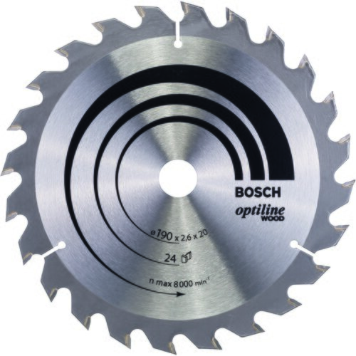 Bosch list kružne testere optiline wood 2608640612, 190 x 20/16 x 2,6 mm, 24 Slike