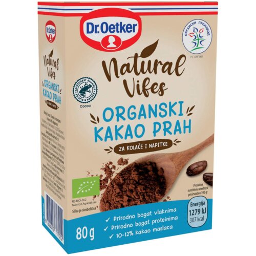 Dr. Oetker Kakao prah organski Natural vibes 80g Cene