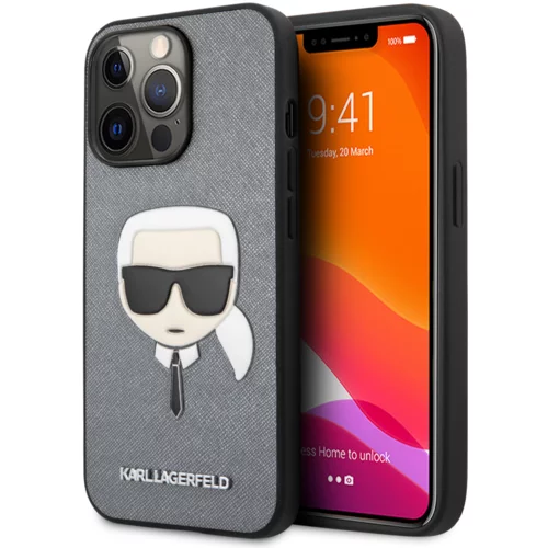 Karl Lagerfeld Originalen ovitek KLHCP13LSAKHSL za iPhone 13 Pro siva zaščita - Karls Head