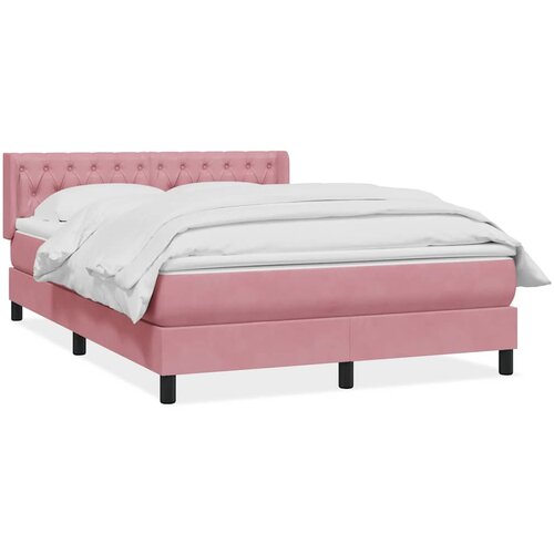 vidaXL Box spring postelja z vzmetnico roza 160x210 cm žamet, (21791638) Cene