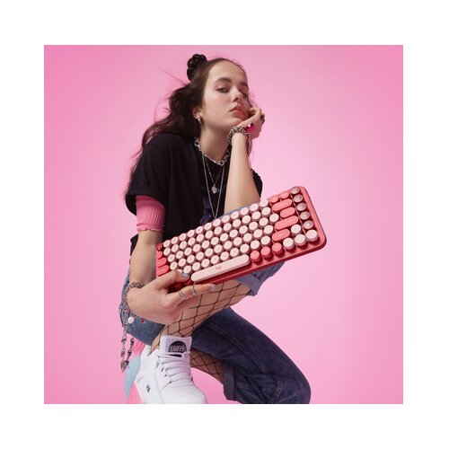 Logitech pop keys - crveno-roze bežična tastatura Slike