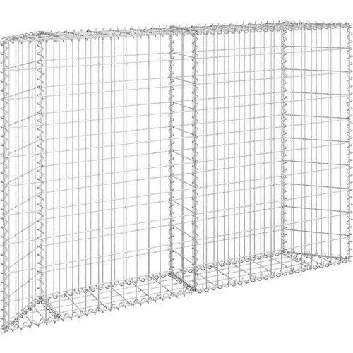 VidaXL trapezna gabionska gredica od pocinčanog čelika 150x20x100 cm Slike