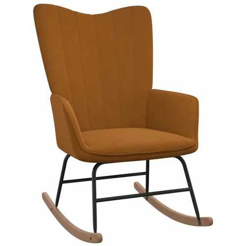  Stolica za ljuljanje smeđa baršunasta