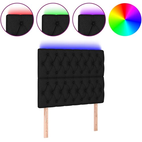 Maison Chic led posteljno vzglavje - vzglavna omarica - nočna omarica črno 100x7x118/128 cm blago, (21710406) Cene