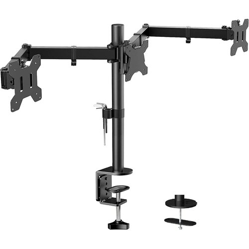 NIKCORP Nastavljivo namizno stojalo za 3 monitorje 13-24 palcev, VESA 75x75/100x100, vrtljivo in nagibno, nosilec za zaslon, (5000273810) Cene