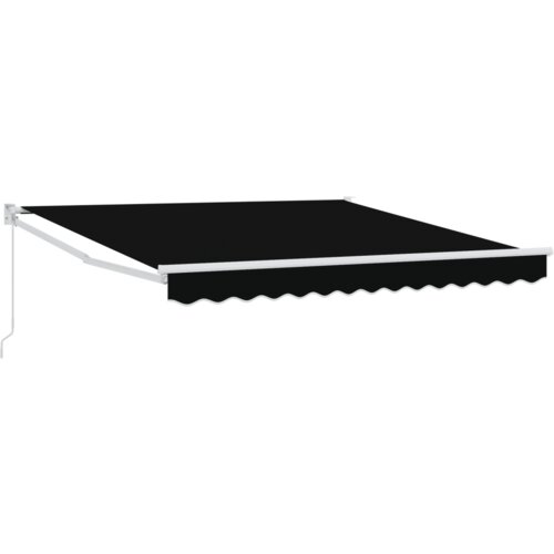 vidaXL Ročna retractabilna tenda Črna 350x250 cm, Tenda za zamenjavo blaga za okvir 3.5x2.5 m Črna Cene