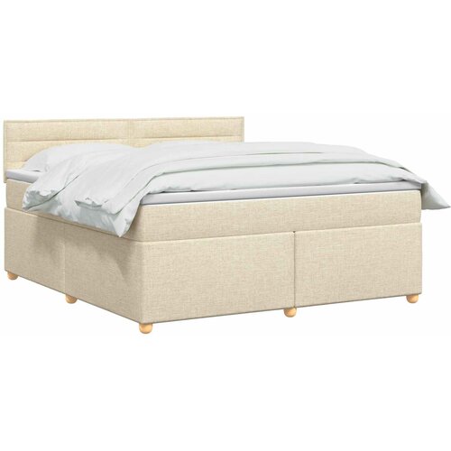  Boxspring krevet s madracem Krem 140 x 200 cm Tkanina Slike