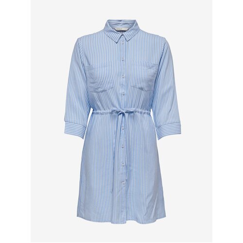 Only Light blue striped shirt dress CARMAKOMA Tamari - Ladies Slike