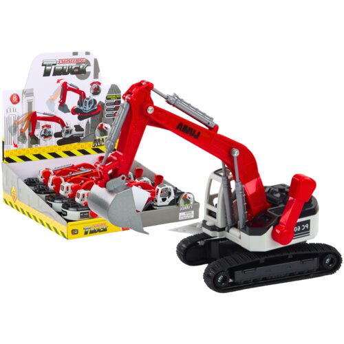  Crawler Excavator White and Red Metal Bucket Slike