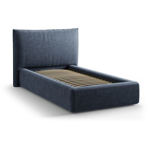 Micadoni Tamno plavi tapecirani krevet s prostorom za odlaganje s podnicom 90x200 cm Kaelle &amp;ndash; Slike