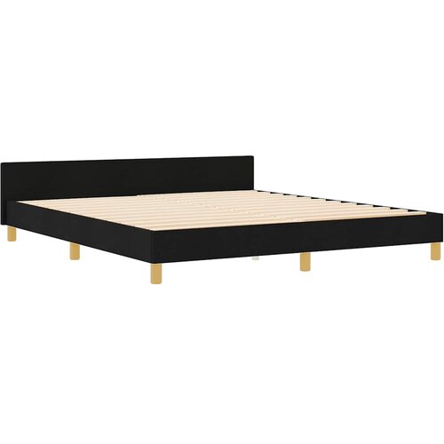  Krevetna konstrukcija s uzglavljem Crna 180 x 200 cm tkanina Slike