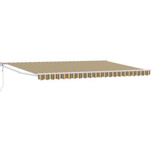 vidaXL Automatska Uvlačiva Tenda Zelena i Žuta 500x300 cm, Tenda Zamjenska Tkanina za Okvir 5x3 m Zelena i Žuta Cene