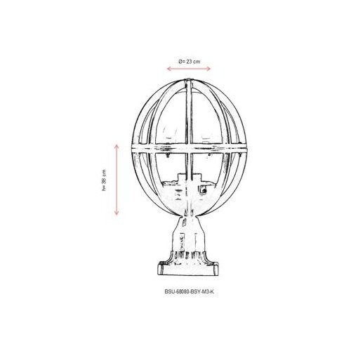 Opviq Vanjska zidna lampa BSU-68080-BSY-M3-K, 38 cm, IP65, E27, Crna Slike