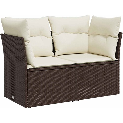  Set sofe 7 kom. Smeđa i krem bijela 234 x 234 x 85 cm Slike