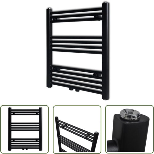 The Living Store Kopalniški cevni radiator za centralno ogrevanje raven 600x764 mm črn - Cevni Radiator, (21745137) Cene