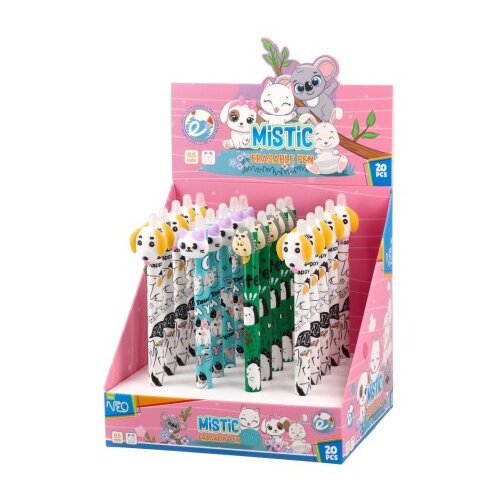 Sazio Mistic, izbrisiva gel olovka, plava, 0.5mm, Happy animals ( 116068 ) Slike
