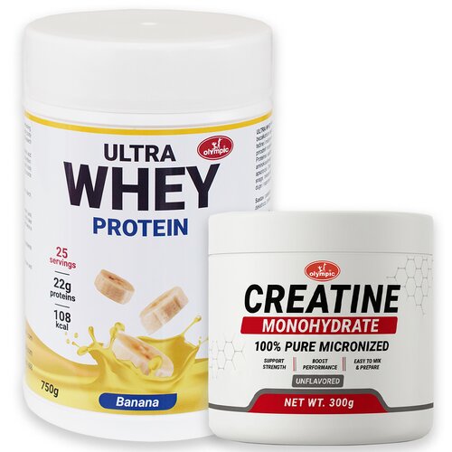 Olympic Ultra Whey Protein Banana 750g + Creatine Monohydrate 300g Cene