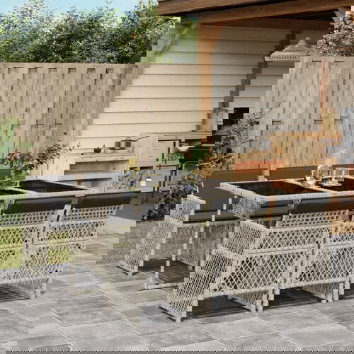 vidaXL 7-dijelni vrtni blagovaonski set od poliratana s jastucima sivi Cijene