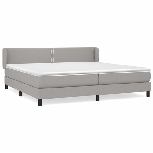 Maison Chic Box spring postelja - Vzmetna postelja z vzmetnico svetlo siva 200x200 cm blago SL20069, (21893351) Slike