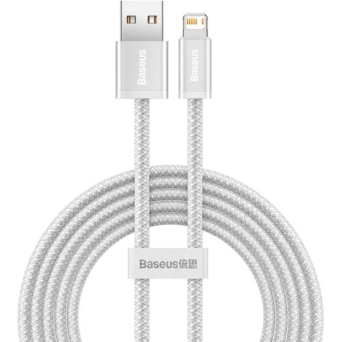 Baseus Dynamic Series pleten USB-A v Lightning kabel 2.4A bele barve dolžine 2m CALD000502 Cene