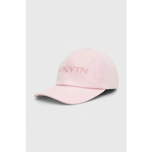 Lanvin Pamučna kapa sa šiltom boja: ružičasta, s aplikacijom