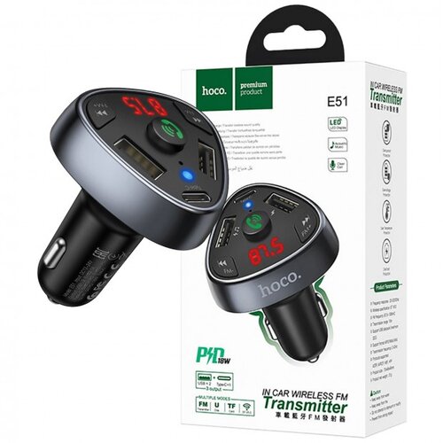 hoco. FM modulator bluetooth 12-24V 2xUSB 1xType C PD18W Cijene