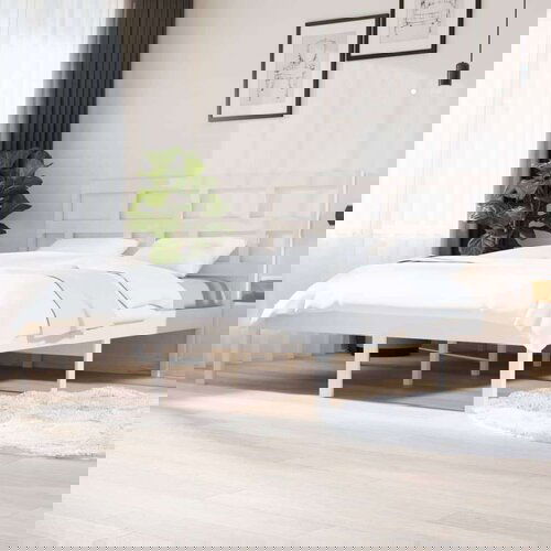  Posteljni okvir bel iz trdnega lesa 180x200 cm 6FT, (20644372) Cene